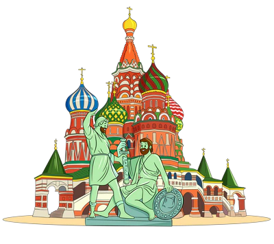 Храм Василия Блаженного. Памятник Минину и Пожарскому