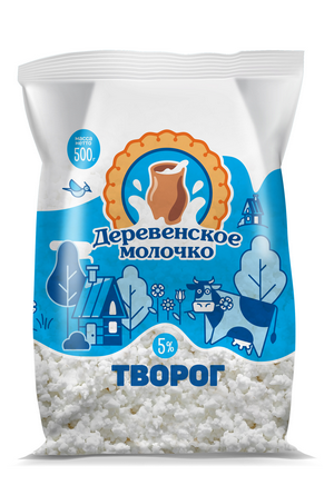 Творог Деревенское молочко 5% 500г