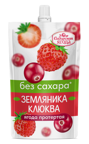 Ягода протертая Земляника-Клюква без сахара 250г