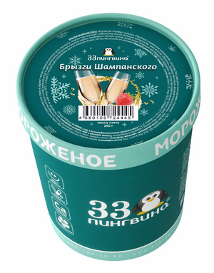 Мороженое 33 пингвина пломбир Брызги шампанского 290г