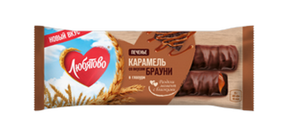 Шок. Батончик Любятово с карамелью со вкусом брауни в глазури 50г