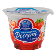 Десерт творожный с клубникой 130г