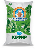 Кефир Деревенское молочко 2,5% 900г
