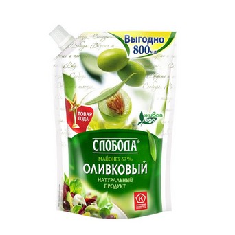 Майонез СЛОБОДА Оливковый 67% 800мл