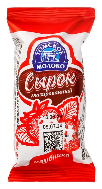 Сырок творожный Томское молоко 23% с клубникой 40г