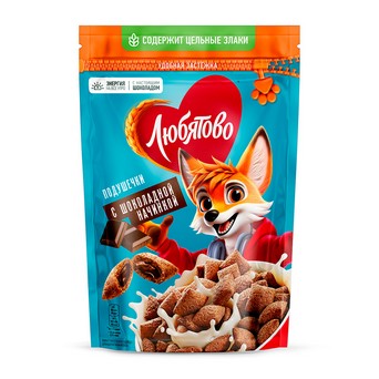 Гот. Завтрак Любятово Подушечки с шоколадной начинкой 220г