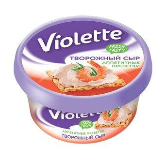 Сыр творожный Виолетта с креветкой 70%