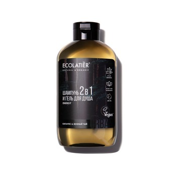 Гель д душа и шампунь ECOLATIER МЭН Urban Кипарис и зеленый чай 600мл