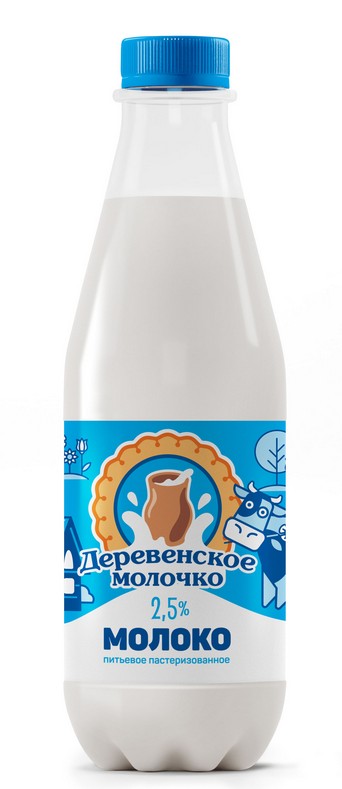 Молоко Деревенское молочко 2,5% 850г