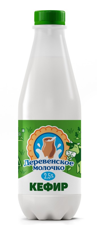 Кефир Деревенское молочко 2,5%  850г